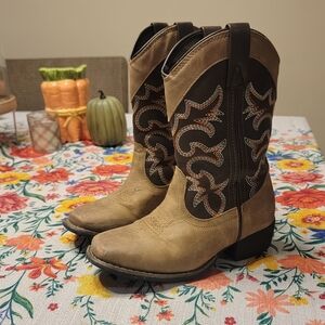 Tan and Black Western Boots